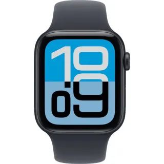 Apple Watch SE 3, Smartwatch (schwarz, Aluminium, 44 mm, Sportarmband mitternacht M/L, B-Ware)