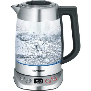 Severin Glas Tee-/Wasserkocher Deluxe WK 3480 (edelstahl/transparent, 1,7 Liter, B-Ware)
