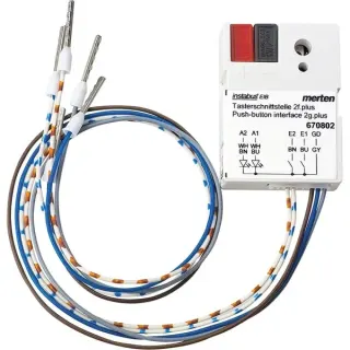 Merten Tasterschnittstelle 2-fach plus, KNX, Unterputz, 2 Eingänge, 0 bis 3,3 Volt, IP20 (Retail)