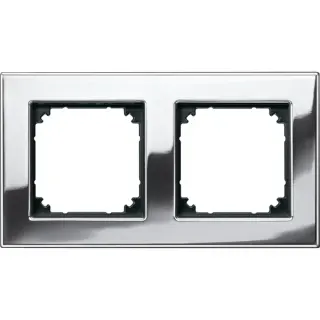 Merten Metallrahmen für zwei Einheiten, waagerecht und senkrecht montierbar, Typ 475239 (chrom, Retail)