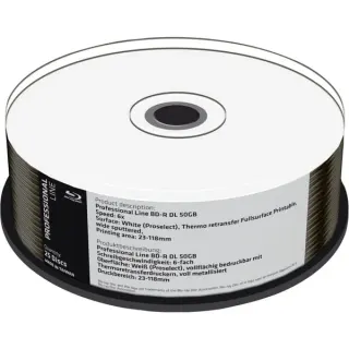MediaRange BD-R DL 50 GB, Blu-ray-Rohlinge (6fach, 25 Stück)