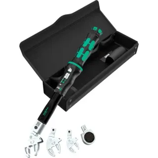Wera 9558 Drehmoment-Set für Rohrleitungsverschraubungen, 10-50 Nm, Drehmomentschlüssel (5-teilig, mit Einsteck-Vierkant 9x12mm)
