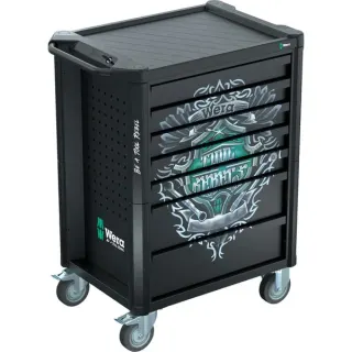 Wera 9800 Tool Rebel Werkstattwagen, ohne Werkzeug, Werkzeugwagen (schwarz, Tool Rebel Design)