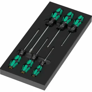 Wera 9718 Schaumstoffeinlage Schraubendreher Kraftform Serie 300 Set 2, 7-teilig (in Schaumstoffeinlage für Werkstattwagen)