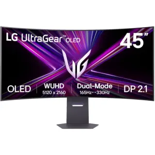 LG UltraGear 45GX950A-B OLED, Gaming-Monitor (113 cm (44.5 Zoll), dunkelgrau, WUHD, Curved, Dual Mode (330Hz/165Hz), 165Hz Panel, B-Ware)