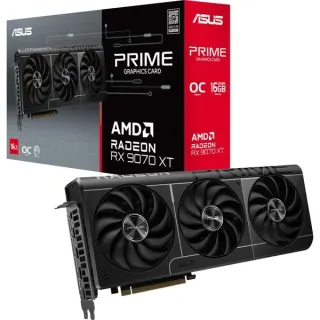 ASUS Radeon RX 9070 XT PRIME GAMING OC, Grafikkarte (grau, RDNA4, GDDR6, 3x DisplayPort, 1x HDMI 2.1, B-Ware)