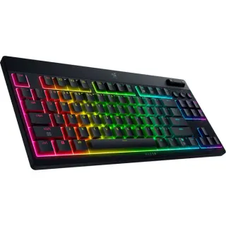 Razer BlackWidow V4 Low-Profile TKL HyperSpeed, Gaming-Tastatur (schwarz, DE-Layout, Razer Low-Profile Orange, B-Ware)
