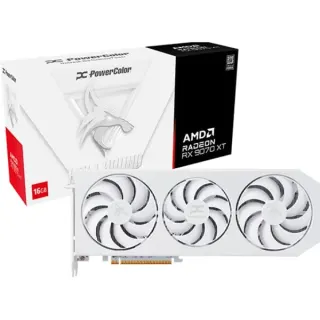 PowerColor Radeon RX 9070 XT Hellhound Spectral White OC, Grafikkarte (weiß, RDNA4, GDDR6, 3x DisplayPort, 1x HDMI, B-Ware)