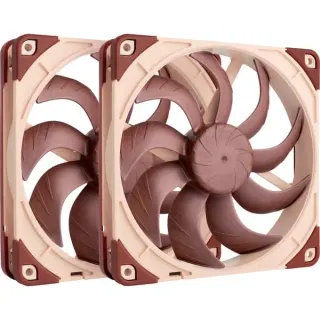 Noctua NF-A14x25 G2 PWM Sx2-PP, Gehäuselüfter (braun/beige, PWM-Anschluss, 2 Lüfter, 140 mm, B-Ware)