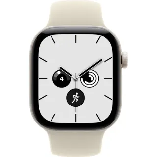 Apple Watch Series 12, Smartwatch (weiß, Keramik, 42 mm, Sportarmband Sand S/M, Cellular)