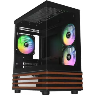 Thermaltake View 170 WS ARGB Black, Tower-Gehäuse (schwarz/holz, Tempered Glass x 2, Holz-Struktur)