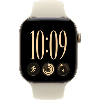 Apple Watch Series 12, Smartwatch (gold, Aluminium, 46 mm, Sportarmband Sand M/L, Cellular)
