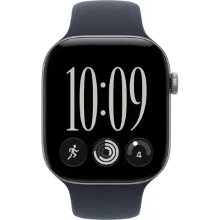 Apple Watch Series 12, Smartwatch (grau, Aluminium, 46 mm, Sportarmband Navyblau S/M)