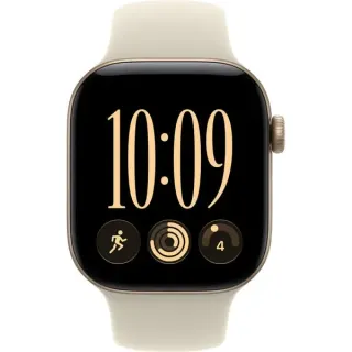 Apple Watch Series 12, Smartwatch (gold, Aluminium, 42 mm, Sportarmband Sand M/L)