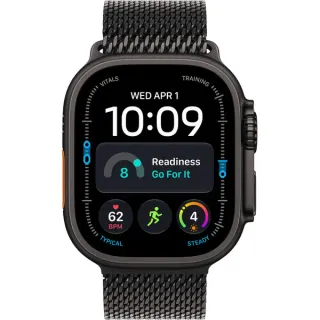 Apple Watch Ultra 4, Smartwatch (Titan schwarz, 49 mm, Milanaise Armband Titan schwarz S, Cellular)