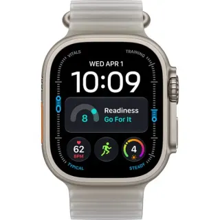 Apple Watch Ultra 4, Smartwatch (Titan natur, 49 mm, Ocean Armband grau, Cellular)