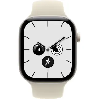 Apple Watch Series 12, Smartwatch (weiß, Keramik, 46 mm, Sportarmband Sand S/M, Cellular)