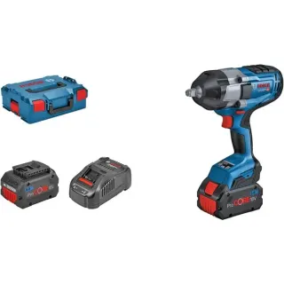 Bosch Professional PRO Akku-Schlagschrauber BITURBO GDS 18V-1000 Professional, 18Volt (blau/schwarz, 2x Akku ProCORE18V 8,0Ah, 1/2", in L-BOXX)