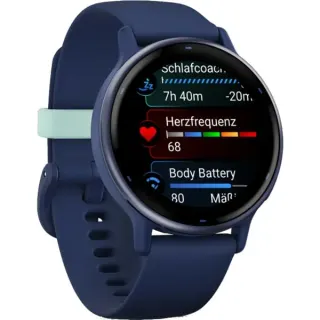 Garmin vívoactive 5, Smartwatch (königsblau/blau metallic, 42 mm, Silikon-Armband)