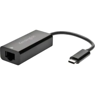 Kensington USB Adapter, USB-C Stecker > RJ-45 Buchse (schwarz, 10/100/1.000 Mbit/s)