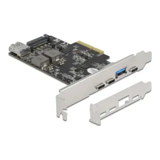 DeLOCK PCI Express x4 Karte zu 3 x USB Type-C + 2 x USB Typ-A - SuperSpeed USB 10 Gbps - Low Profile Formfaktor, USB-Controller