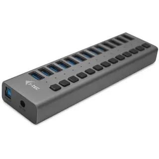 i-tec USB 3.0 Charging HUB 13 port + Power Adapter 60W, USB-Hub (schwarz)