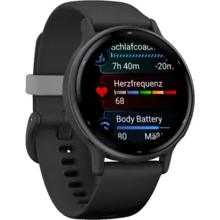 Garmin vívoactive 5, Smartwatch (schwarz/grau, 42 mm, Silikon-Armband)