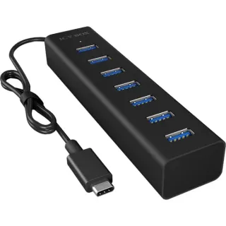 ICY BOX IB-HUB1700-C3 , USB-Hub (schwarz)