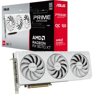 ASUS Radeon RX 9070 XT PRIME WHITE OC Edition, Grafikkarte (weiß, RDNA4, GDDR6, 3x DisplayPort, 1x HDMI 2.1, B-Ware)