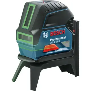 Bosch Professional Kombilaser GCL 2-15 G, Kreuzlinienlaser (blau/schwarz, mit grünen Laserlinien, roten Lotpunkten)