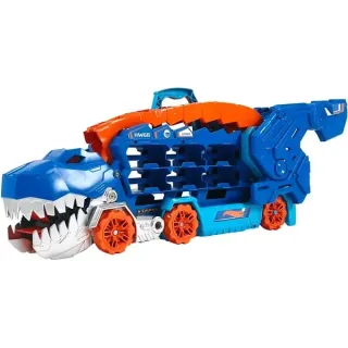 Hot Wheels Ultimativer T-Rex-Transporter, Spielfahrzeug (orange, für mehr als 20 Autos)