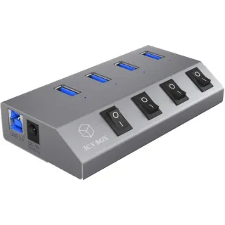 ICY BOX IB-HUB 1405, USB-Hub (silber)