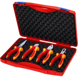 KNIPEX Kompakt-Box 00 20 15 , Zangen-Set (rot/gelb, in hochwertigem Kunststoffkoffer)