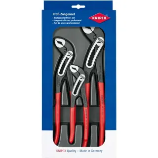KNIPEX Alligator-Paket 00 20 09 V03, Zangen-Set (rot, 3-teilig, gezahnte Griffflächen)