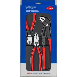 KNIPEX Kraft-Paket 00 20 10 , Zangen-Set (schwarz, gezahnte Griffflächen, Schneiden mit Facetten)