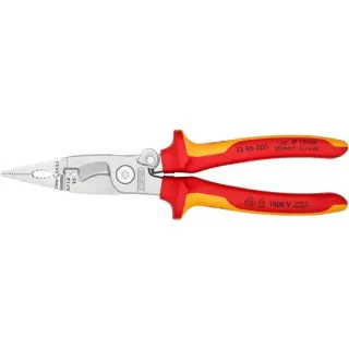 KNIPEX Elektro-Installationszange VDE 13 96 200 (schlanke Bauform, geschraubtes Gelenk, VDE-geprüft)