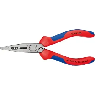 KNIPEX Verdrahtungszange 13 02 160 (rot/blau, Länge 160mm, Crimpen 0,5 bis 2,5mm²)