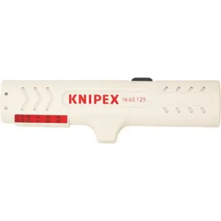 KNIPEX Abmantelungswerkzeug für Datenkabel 16 65 125 SB, Abisolier-/ Abmantelungswerkzeug (Befestigungsclip, Öffnungsfeder und Sperrklinke)
