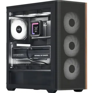 Aerocool D501A-G-BK-v2, Tower-Gehäuse (schwarz/holz)