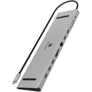 ICY BOX IB-DK2106a-CPD, Dockingstation (silber, USB-C PD, HDMI)