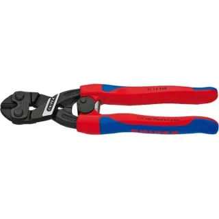 KNIPEX Kompakt-Bolzenschneider CoBolt 71 12 200 , Schneid-Zange (mit Öffnungsfeder und Verriegelung)