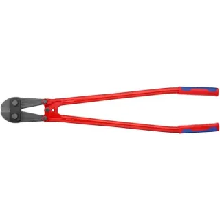 KNIPEX Bolzenschneider 71 72 910, Schneid-Zange (rot/blau, 12-fach einstellbar, mit Dämpfer)