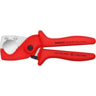 KNIPEX PlastiCut Rohrschneider 90 20 185 (rot, für Schläuche und Schutzrohre)