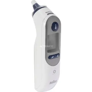 Braun Fieberthermometer ThermoScan 7+ (weiß/blau, Infrarot-Ohrthermometer)