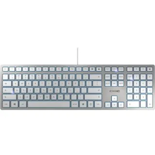 CHERRY KC 6000 SLIM FOR MAC, Tastatur (silber/weiß, US-Layout, Cherry SX-Scherentechnologie)