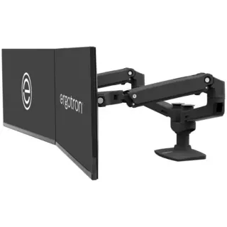Ergotron LX Dual Monitor Arm, Monitorhalterung (schwarz)