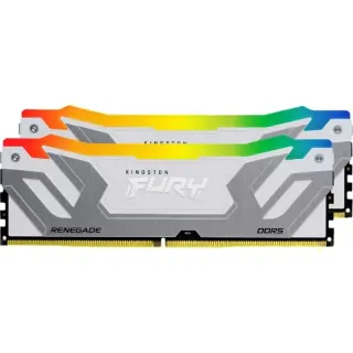 Kingston FURY DIMM 48 GB DDR5-8800 (2x 24 GB) Dual-Kit, Arbeitsspeicher (silber/weiß, KF588CU42RWAK2-48, Renegade RGB, INTEL XMP)