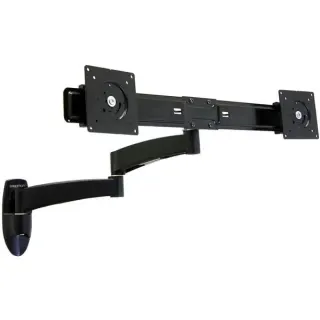 Ergotron Serie 200 Wandmontage für Dual Schirmlösung, Monitorhalterung (schwarz)