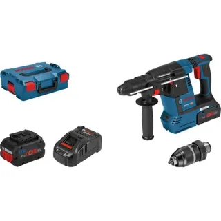 Bosch Professional Akku-Bohrhammer GBH 18V-26 F Professional, 18Volt (blau/schwarz, 2x Akku ProCORE18V 5,5Ah, L-BOXX)
