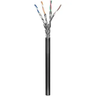 goobay CAT.6 Outdoor-Patchkabel S/FTP (PiMF) (schwarz, 100 Meter)
